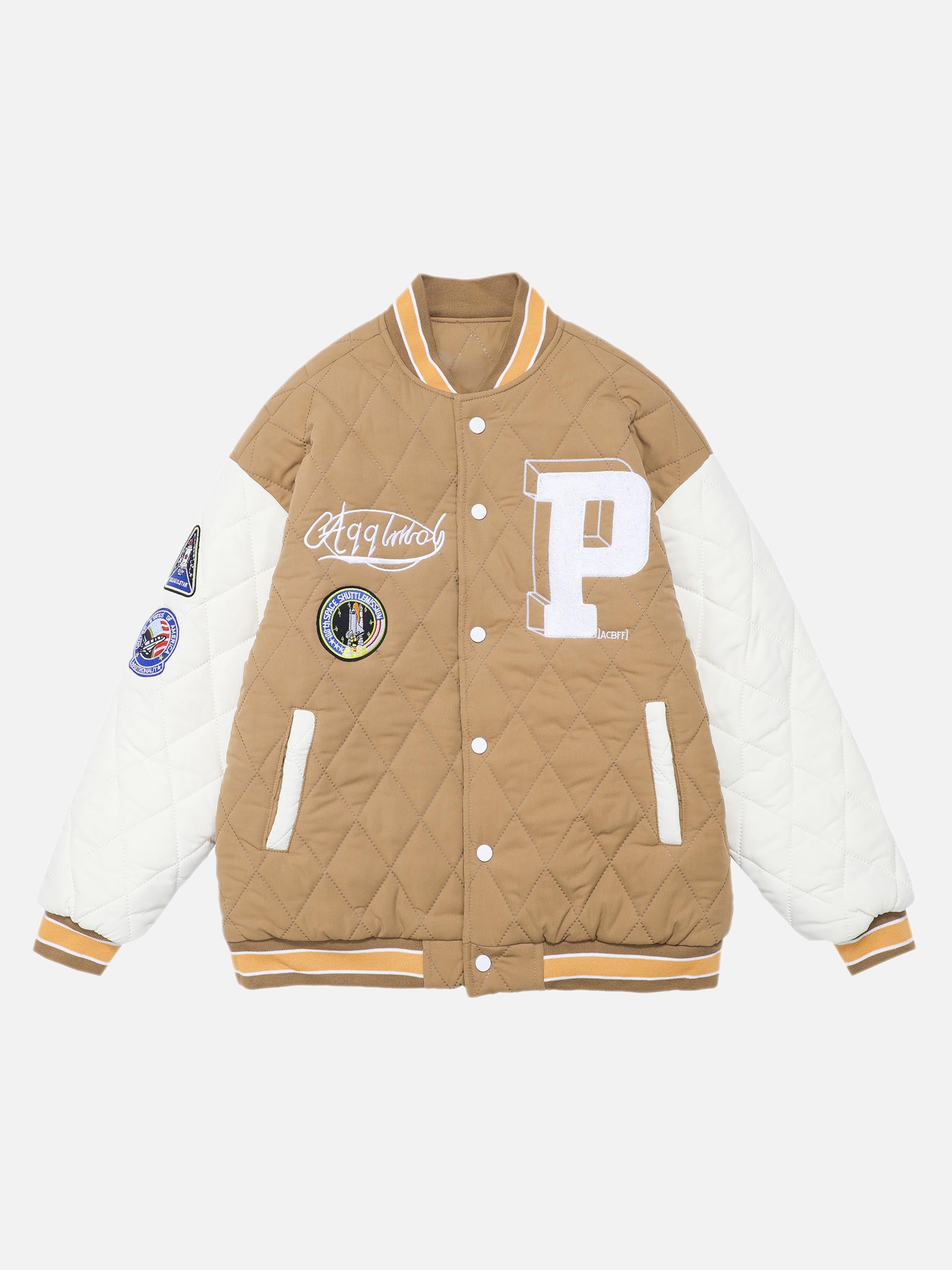 The Vimiaparty American Style Compound Velvet Check Thickened Cotton Baseball Suit Jacket