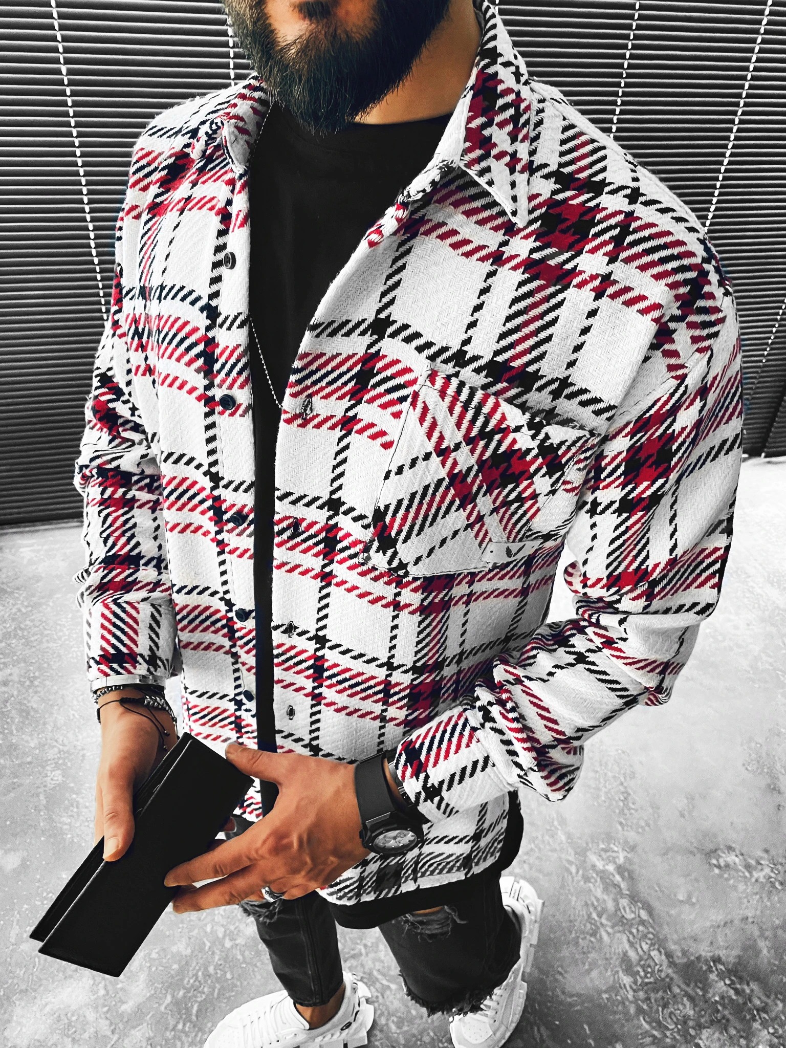 Casual Fashion Check Texture Jacket
